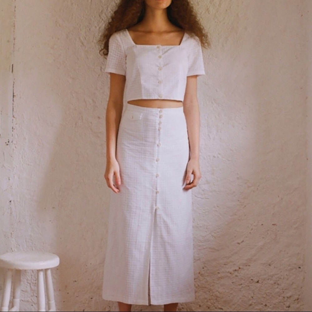 Paloma Wool Lalonda White Textured Skirt size 36